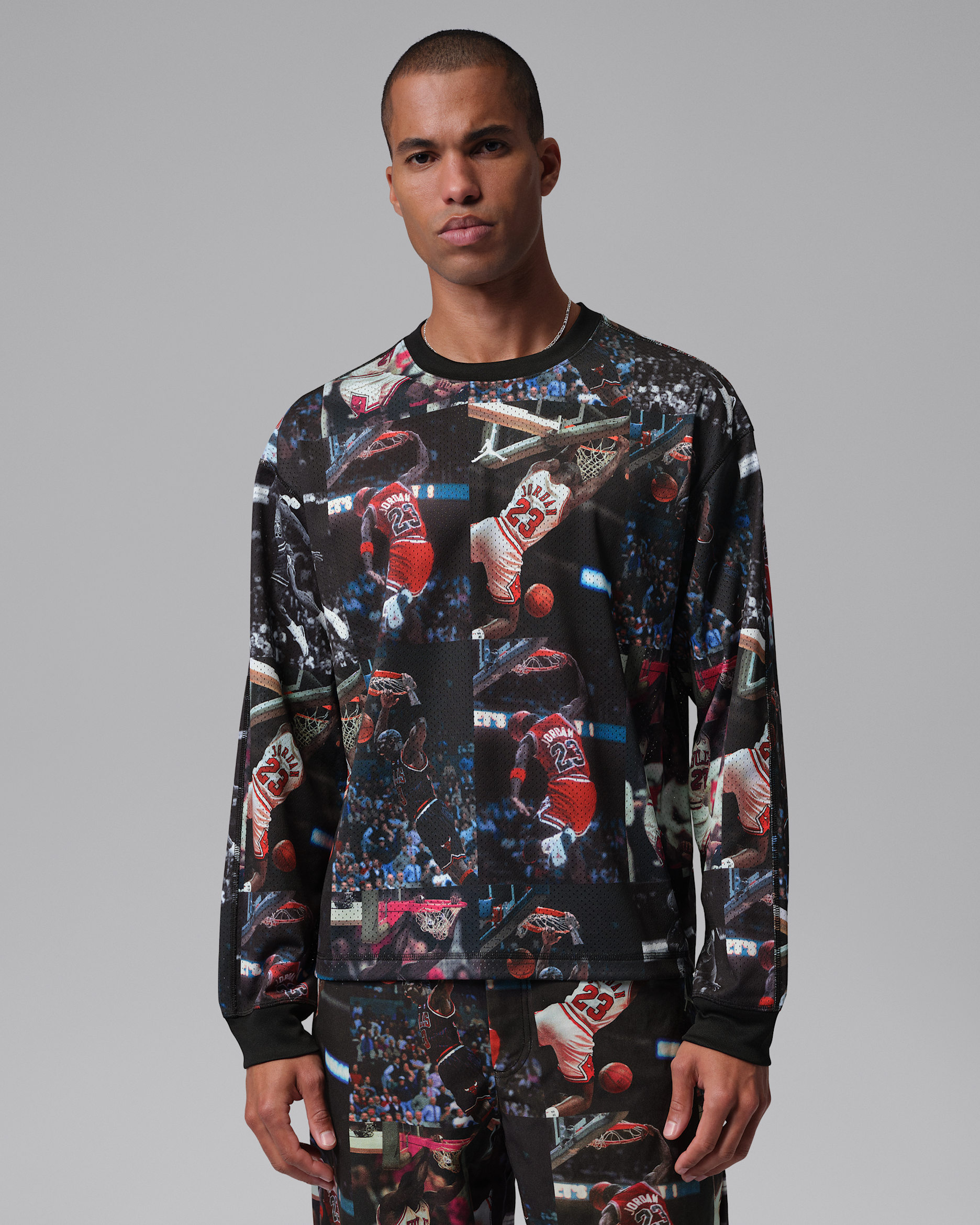 Jordan Flight Men's Printed Long-Sleeve Jersey. Nike LU